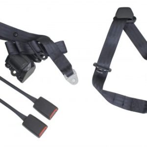 3 Point Retractable Seat Belt Set, Front,1 per Vehicle, Black