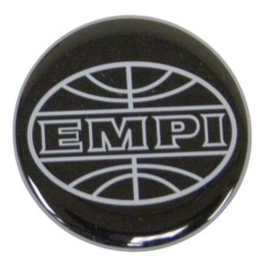 EMPI Logo, Black / Silver, 43mm Fits Most Wheels & Wheel Caps, Set of 4?Also fits 79-4115/16/17