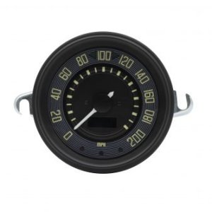 115mm 0-200 MPH Black Dial and Black Bezel Speedometer for Type 1