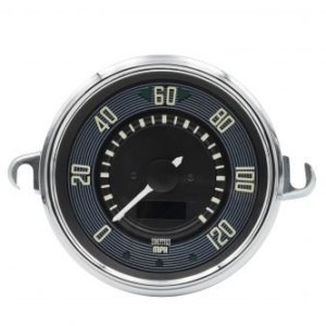 115mm 0-120 MPH Black Dial and Chrome Bezel Speedometer for Type 1