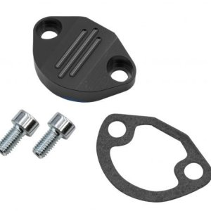 Billet Fuel Pump Block-Off with?Hardware, Black