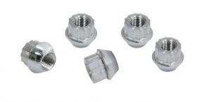 Alloy Lug Nuts, Chrome, M12-1.5, Set of 5