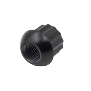 Porsche Style Alloy Lug Nuts, Black, Ball Seat, M14-1.5, Bulk, Each