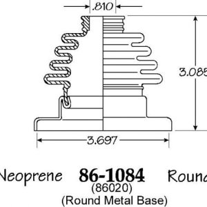 I.R.S. Boot with Flange, Type 1, Black, Bulk, Each (Ref. P/N: 113 501 149) I.D. of Metal Flange 46.77mm