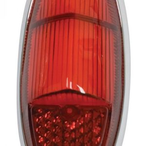 Tail Light Lens with Chrome Ring, Ghia 60-69, 100% Red, Each