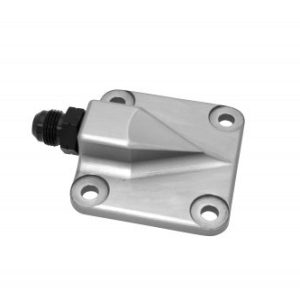 Billet Full-Flow Pump Cover with #8 O-ring Fitting - Silver
